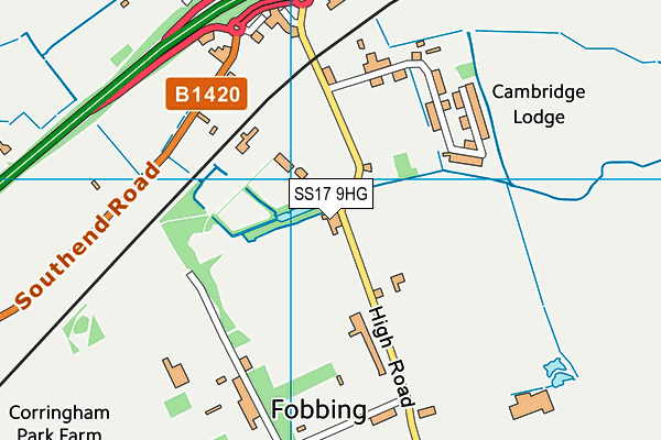 SS17 9HG map - OS VectorMap District (Ordnance Survey)