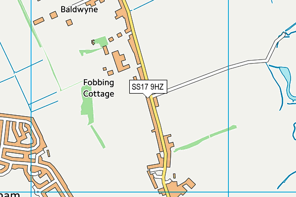 SS17 9HZ map - OS VectorMap District (Ordnance Survey)