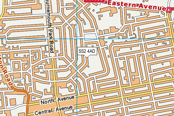 SS2 4AD map - OS VectorMap District (Ordnance Survey)