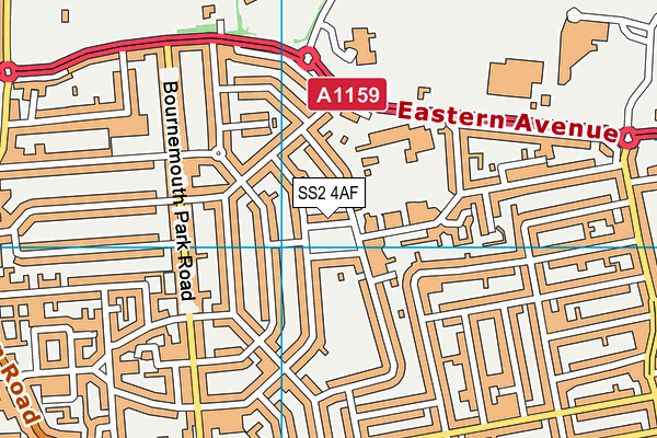 SS2 4AF map - OS VectorMap District (Ordnance Survey)