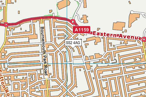 SS2 4AG map - OS VectorMap District (Ordnance Survey)