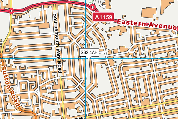 SS2 4AH map - OS VectorMap District (Ordnance Survey)