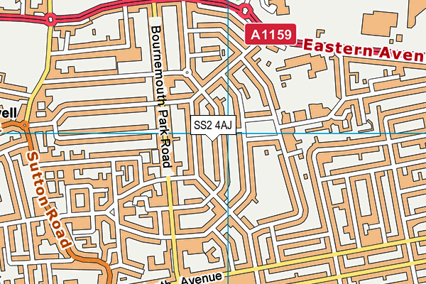 SS2 4AJ map - OS VectorMap District (Ordnance Survey)