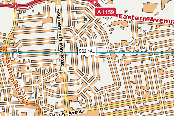 SS2 4AL map - OS VectorMap District (Ordnance Survey)