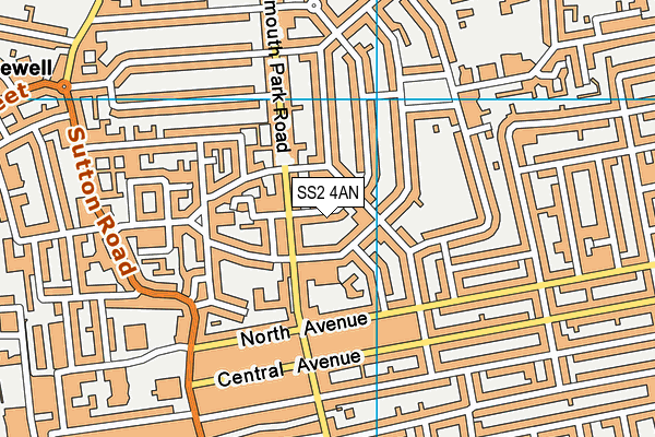 SS2 4AN map - OS VectorMap District (Ordnance Survey)