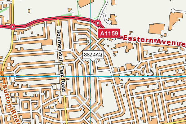 SS2 4AQ map - OS VectorMap District (Ordnance Survey)