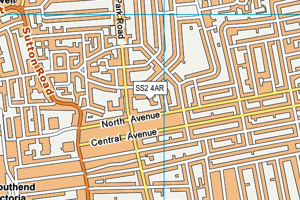 SS2 4AR map - OS VectorMap District (Ordnance Survey)