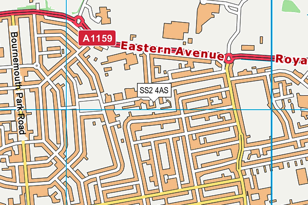 SS2 4AS map - OS VectorMap District (Ordnance Survey)