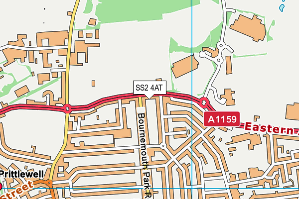 SS2 4AT map - OS VectorMap District (Ordnance Survey)