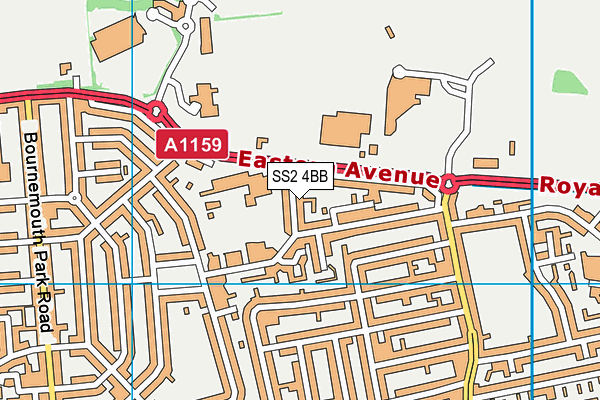 SS2 4BB map - OS VectorMap District (Ordnance Survey)