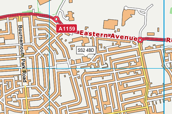 SS2 4BD map - OS VectorMap District (Ordnance Survey)