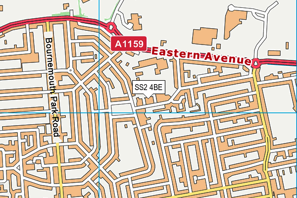 SS2 4BE map - OS VectorMap District (Ordnance Survey)