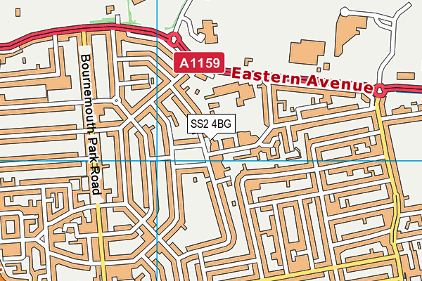 SS2 4BG map - OS VectorMap District (Ordnance Survey)