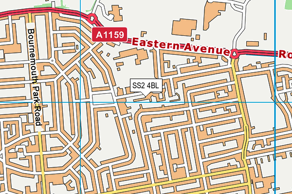 SS2 4BL map - OS VectorMap District (Ordnance Survey)