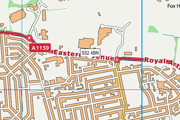 SS2 4BN map - OS VectorMap District (Ordnance Survey)