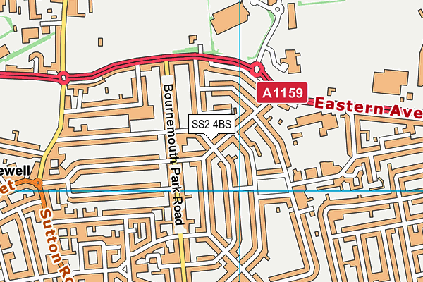 SS2 4BS map - OS VectorMap District (Ordnance Survey)