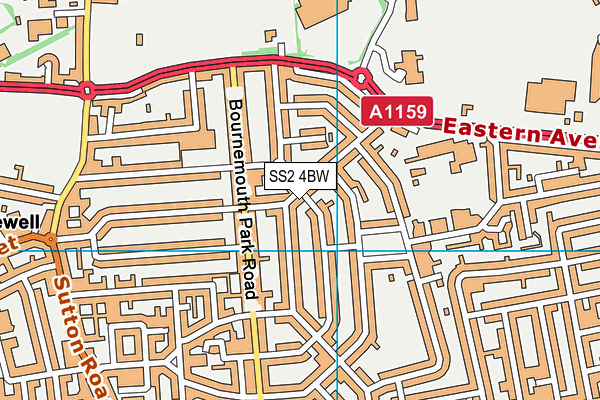 SS2 4BW map - OS VectorMap District (Ordnance Survey)