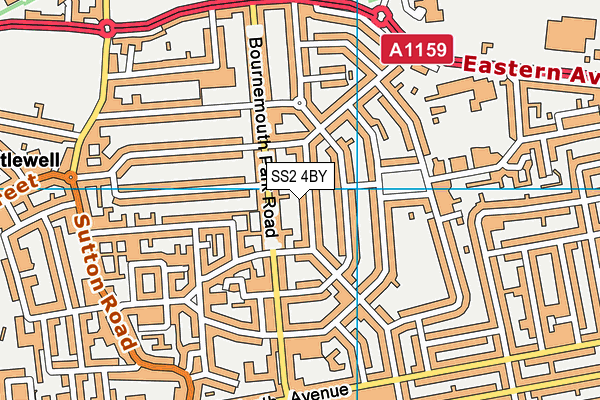 SS2 4BY map - OS VectorMap District (Ordnance Survey)