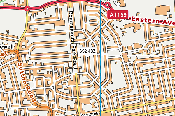 SS2 4BZ map - OS VectorMap District (Ordnance Survey)