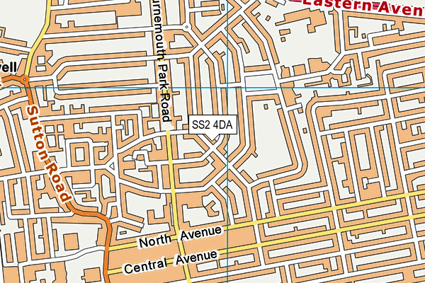 SS2 4DA map - OS VectorMap District (Ordnance Survey)