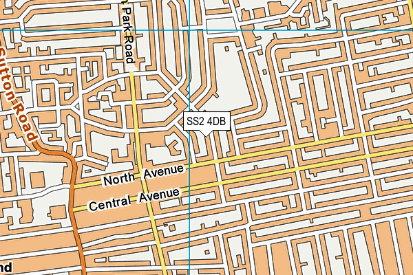 SS2 4DB map - OS VectorMap District (Ordnance Survey)