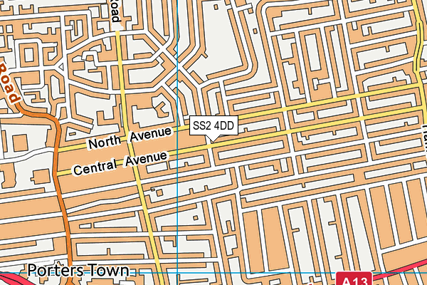 SS2 4DD map - OS VectorMap District (Ordnance Survey)