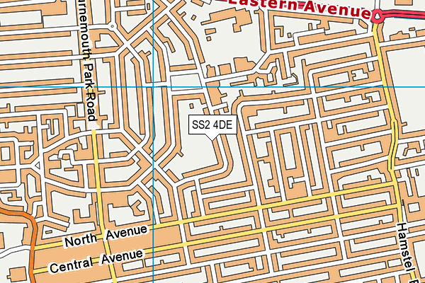 SS2 4DE map - OS VectorMap District (Ordnance Survey)