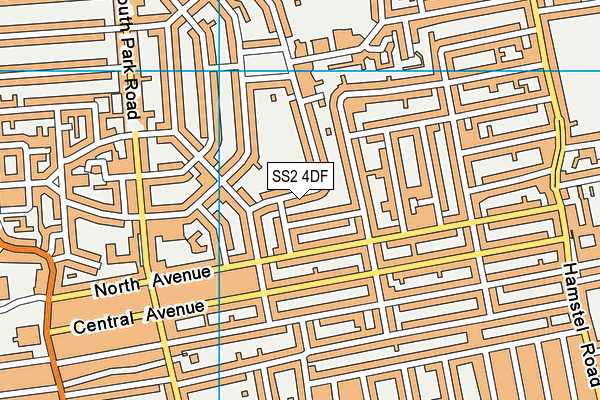 SS2 4DF map - OS VectorMap District (Ordnance Survey)