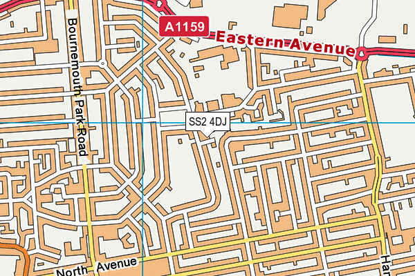 SS2 4DJ map - OS VectorMap District (Ordnance Survey)