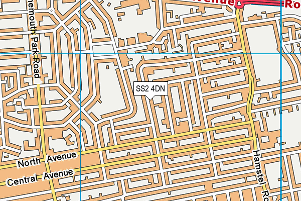 SS2 4DN map - OS VectorMap District (Ordnance Survey)