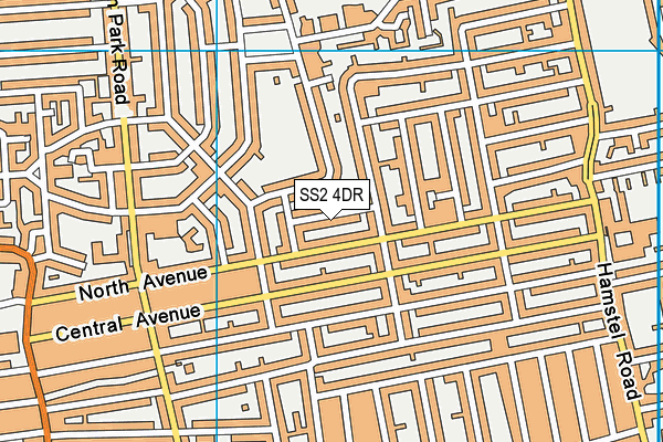 SS2 4DR map - OS VectorMap District (Ordnance Survey)