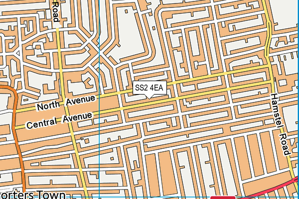 SS2 4EA map - OS VectorMap District (Ordnance Survey)