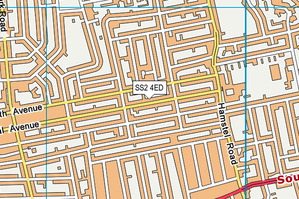 SS2 4ED map - OS VectorMap District (Ordnance Survey)