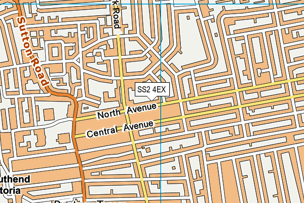 SS2 4EX map - OS VectorMap District (Ordnance Survey)