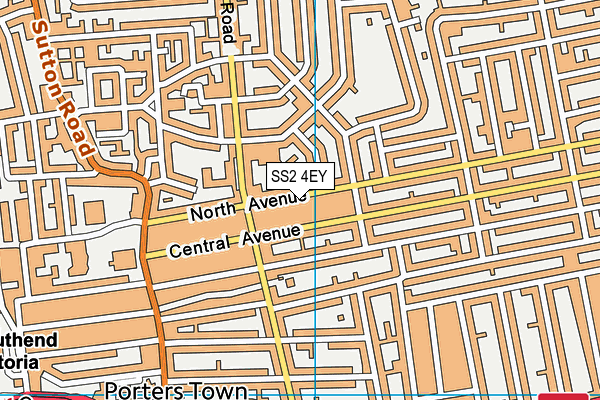 SS2 4EY map - OS VectorMap District (Ordnance Survey)