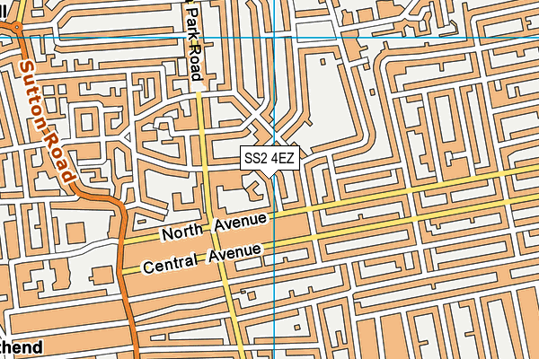 SS2 4EZ map - OS VectorMap District (Ordnance Survey)