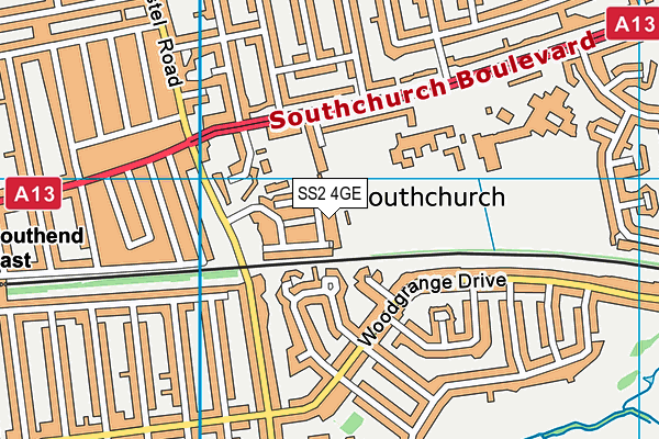 SS2 4GE map - OS VectorMap District (Ordnance Survey)