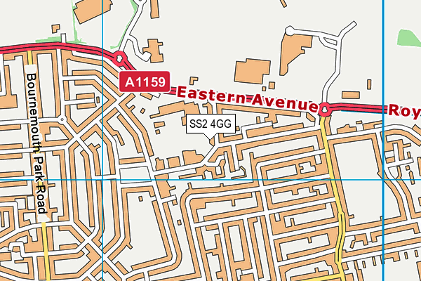 SS2 4GG map - OS VectorMap District (Ordnance Survey)