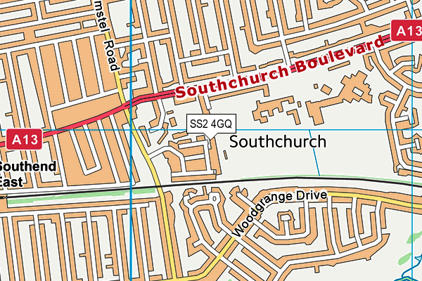 SS2 4GQ map - OS VectorMap District (Ordnance Survey)