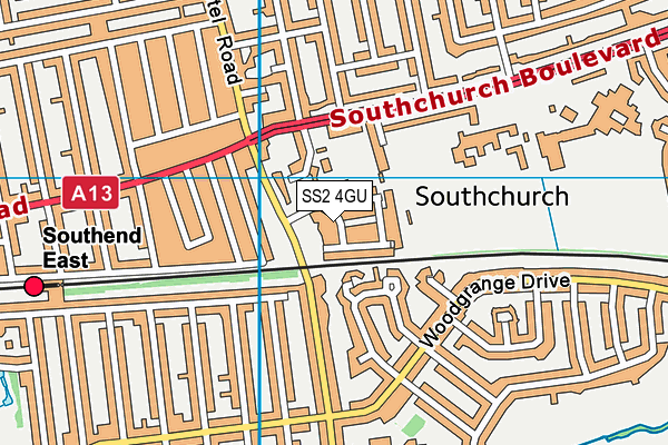 SS2 4GU map - OS VectorMap District (Ordnance Survey)