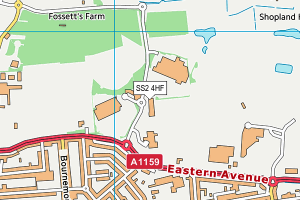 SS2 4HF map - OS VectorMap District (Ordnance Survey)