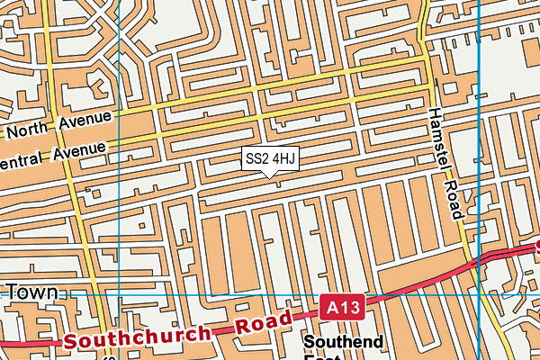 SS2 4HJ map - OS VectorMap District (Ordnance Survey)