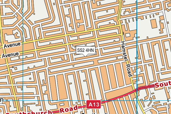 SS2 4HN map - OS VectorMap District (Ordnance Survey)