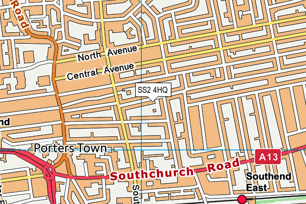 SS2 4HQ map - OS VectorMap District (Ordnance Survey)