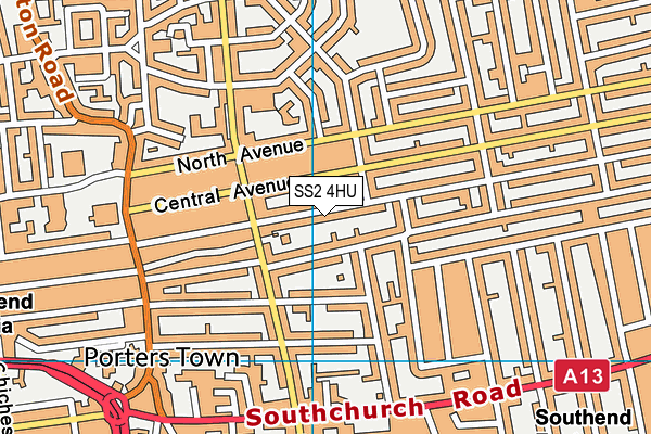 SS2 4HU map - OS VectorMap District (Ordnance Survey)