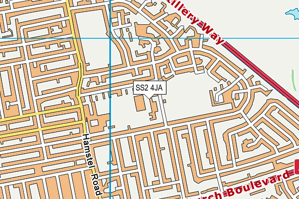 SS2 4JA map - OS VectorMap District (Ordnance Survey)