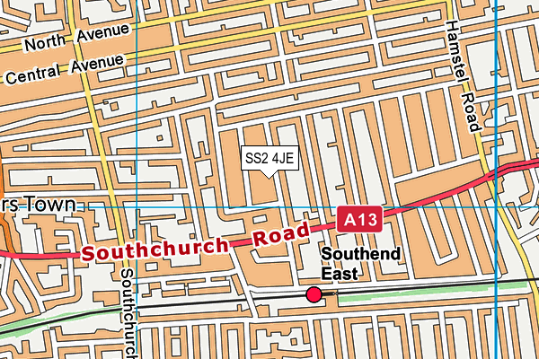 SS2 4JE map - OS VectorMap District (Ordnance Survey)