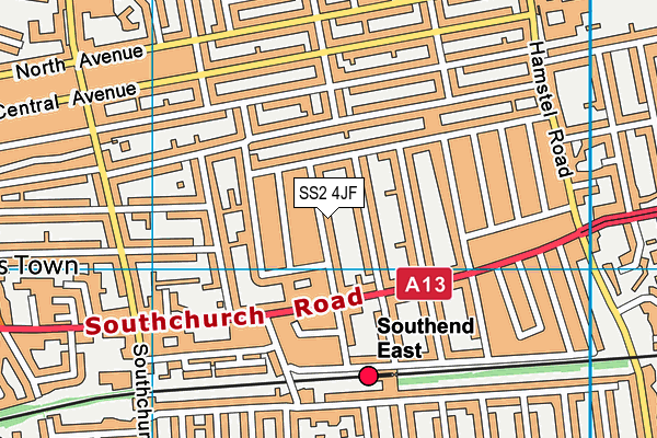 SS2 4JF map - OS VectorMap District (Ordnance Survey)