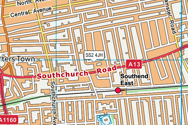 SS2 4JH map - OS VectorMap District (Ordnance Survey)