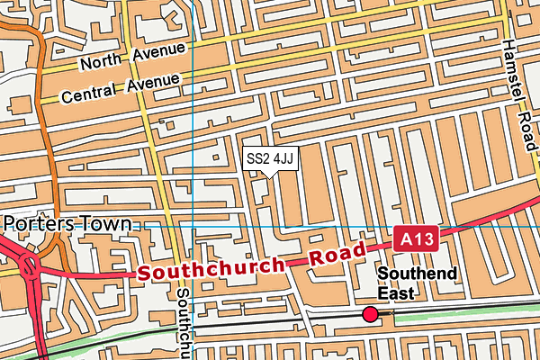 SS2 4JJ map - OS VectorMap District (Ordnance Survey)